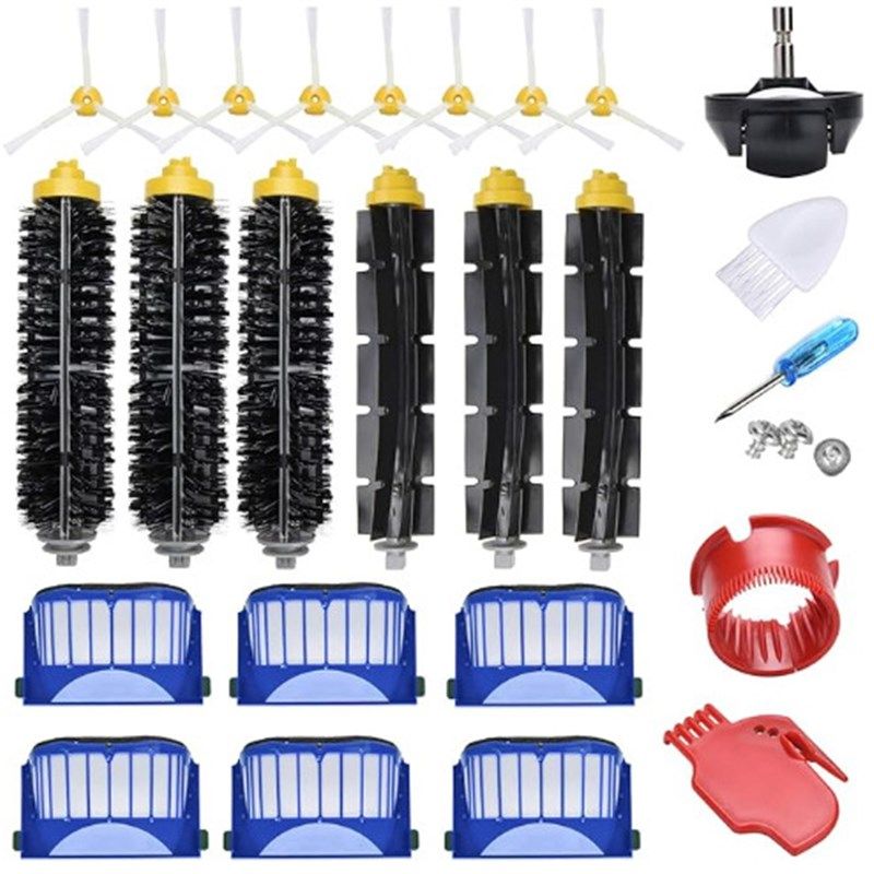 扫地机配件适配iRobot roomba 600系列滤网边刷胶刷配件 清洁耗材