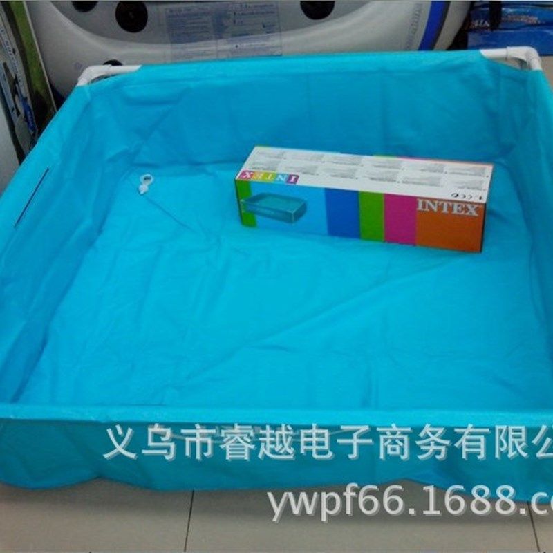 INTEX免充气方形管架戏水池 海洋球池儿童游泳池 沙池钓鱼池57173