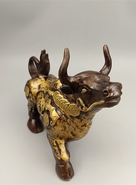 仿古铜牛摆件印花牛大号牛气冲天家居装饰工艺礼品古玩收藏品