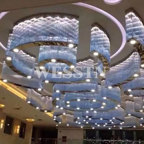 简约灯具欧式水晶吊灯客厅过道餐厅灯创意金色复式楼梯灯现代奢华