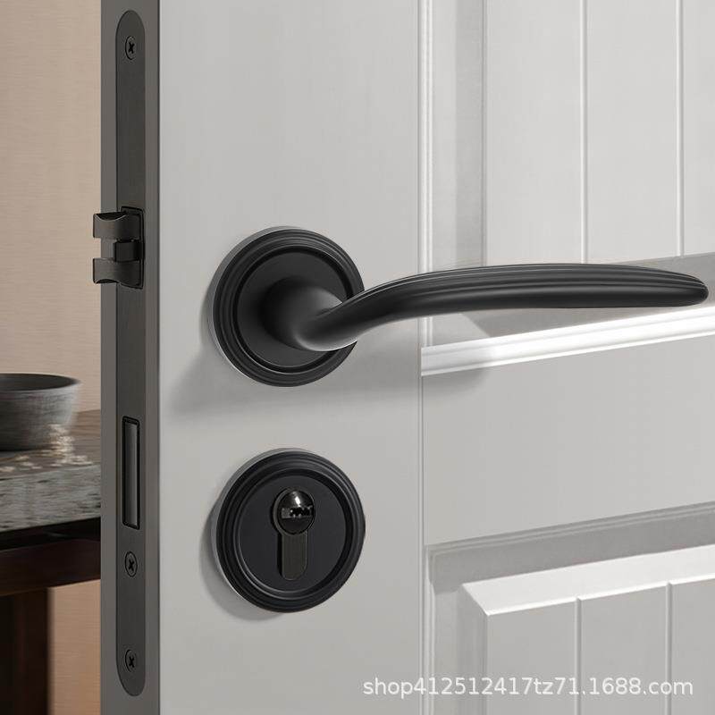 房古间静音磁吸中门RJI卧室仿古分体门把手卫生间家用锁通用锁具