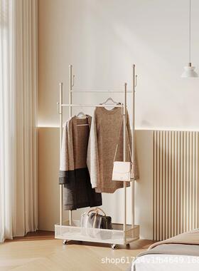 可移动C196挂落衣架地架卧室奶油风间床边衣衣帽架家用网房红衣服