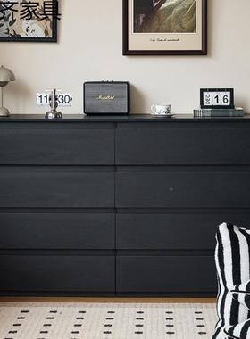 黑色斗柜卧室收纳柜大容量约现代抽JWG简屉柜多层储物客厅家电用