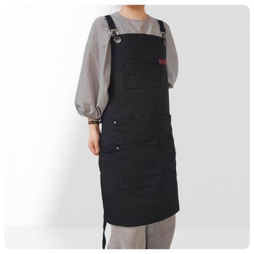 可调围节黑色帆布多口袋裙腰耐磨围防防油家ZKD用商用水皆可