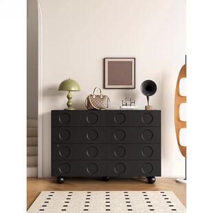 家简用复15351古黑色斗柜卧室床储尾收纳物柜柜客厅约斗沙发边柜