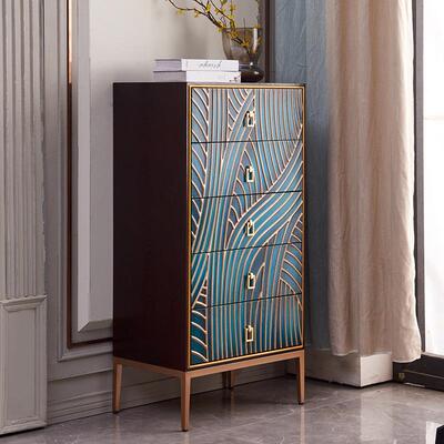式美轻奢斗柜客现代简约玄关柜厅装饰实木斗柜74435卧室抽屉式储
