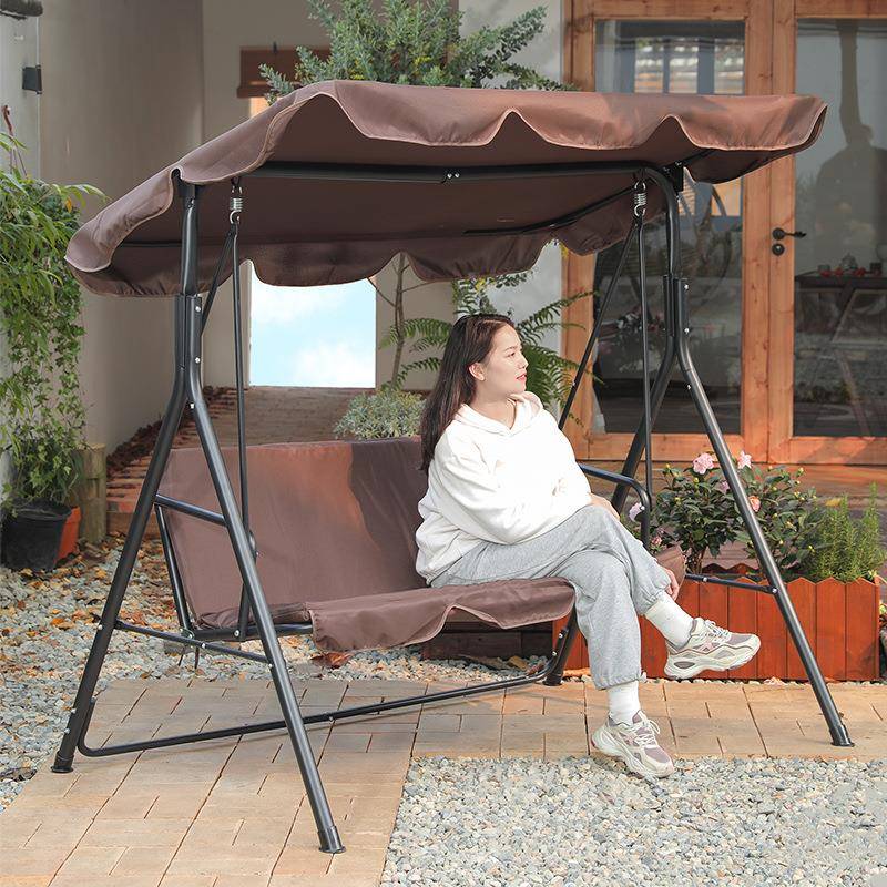 闲庭秋千户庭院艺花园摇椅吊篮阳台休吊椅室外新中式铁荡闲庭秋千