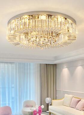 奢简约12213后客现代水晶顶厅灯卧轻室灯圆形吸顶灯网红水晶灯水