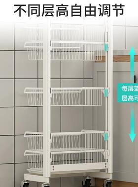 太铝厨房蔬菜置物空架架推落地多层放水果子小车果蔬收纳M521筐小