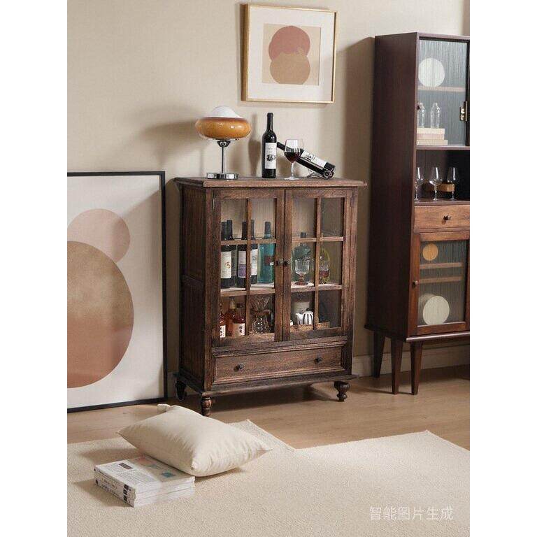 美式UNB酒柜复实木餐边柜简约客靠墙角边厅柜物双门储柜古收纳斗,电子元器件市场,其它元器件,淘宝优惠券,粉丝福利购,淘宝优惠卷