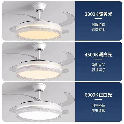 隐形无品牌/风扇灯眼吊护灯客厅餐厅扇房间卧室山风扇灯智能新款