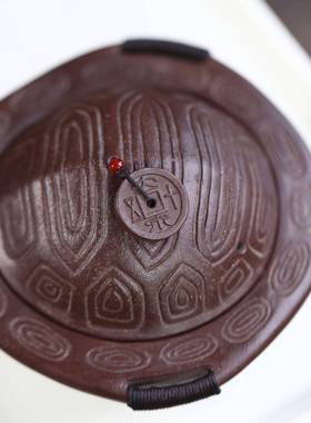 可宜兴紫塑砂茶宠OZD甲一方龟壳茶壶富摆件雕茶桌创意配件茶宠可