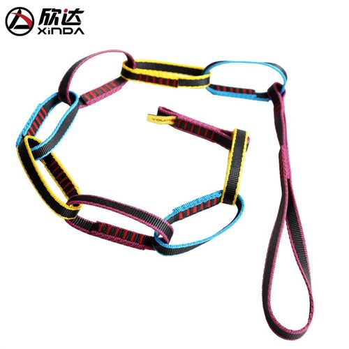 欣达户外登山装备攀岩速降成型扁带环装备环扁带链菊花绳环形菊绳