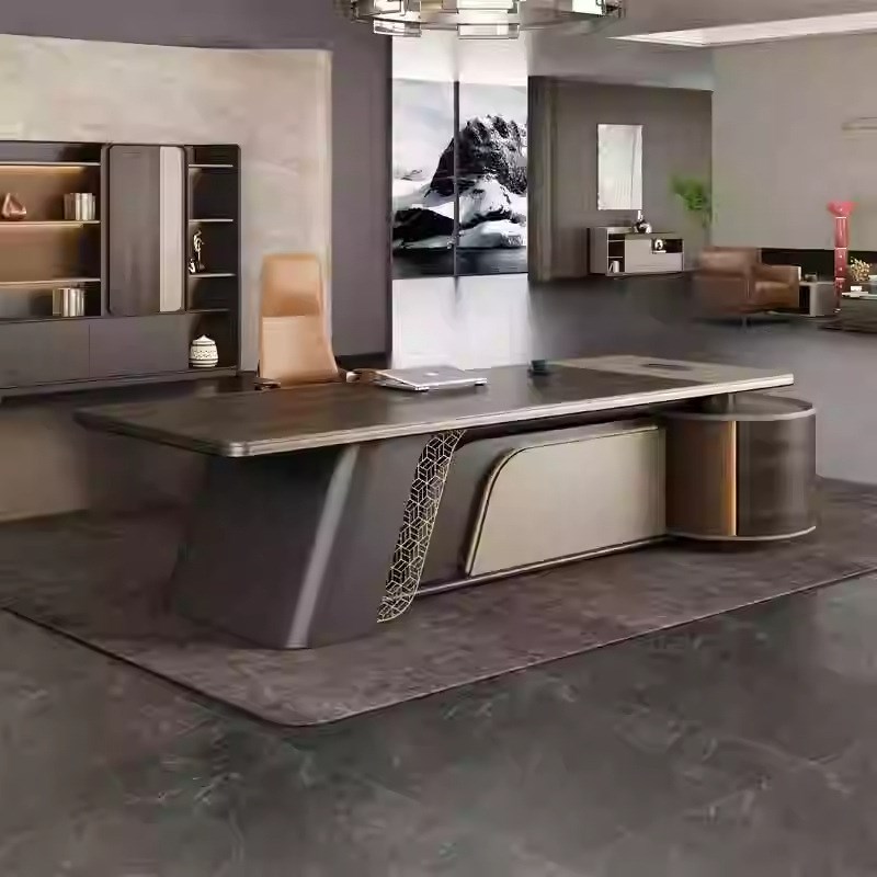 办公桌老板桌椅组合轻奢简约现代董事长总裁设计师创意大班台