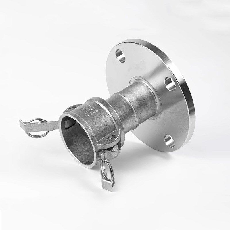 304不锈钢快速接头C型带法兰PN10阴端板把式快接油管罐车母头直接