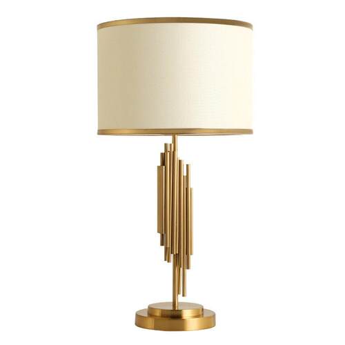 金属布艺可调光台灯卧室床头灯创意简约客厅Interior table lamp
