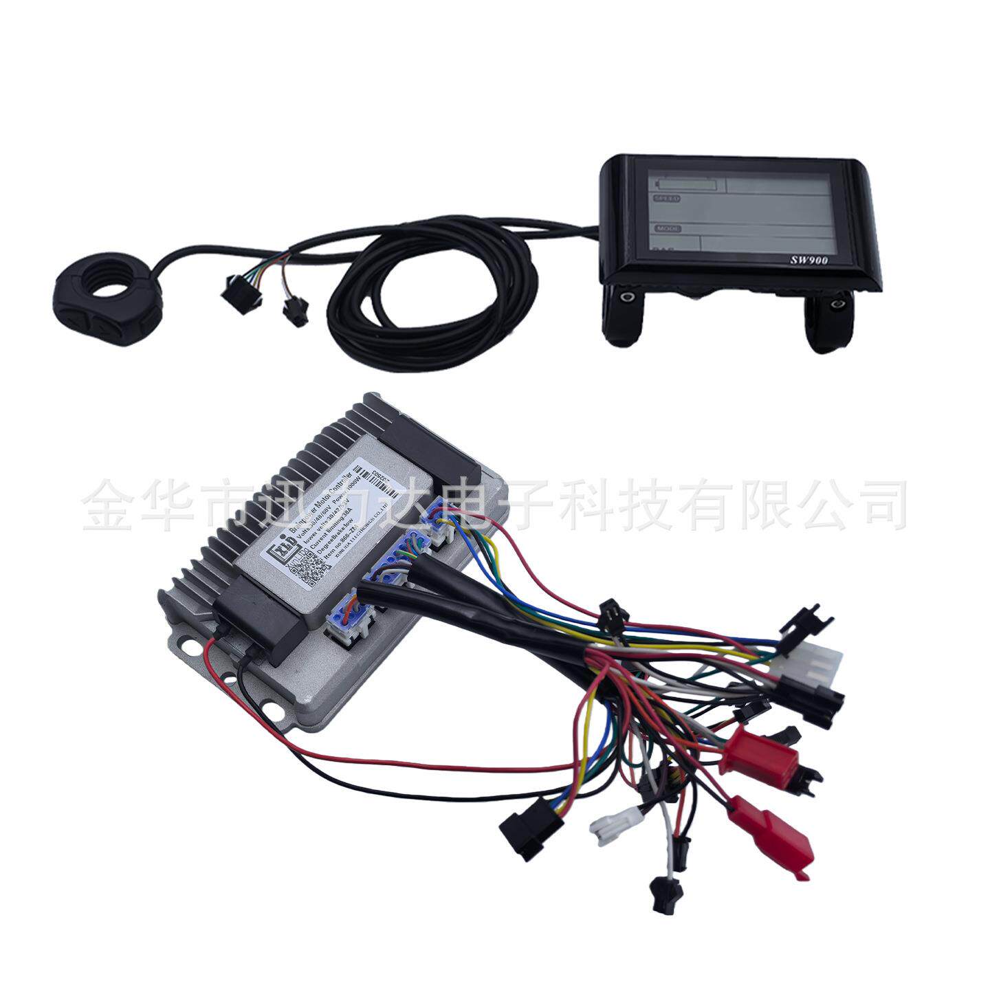 电动车三模正弦波铸铝壳无刷控制器仪表套件1000W-1200W横屏W900