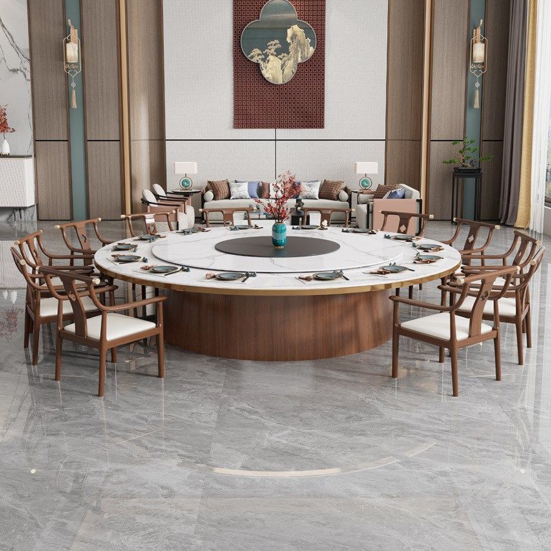 酒店实木餐桌16人带岩板自动转盘饭店包厢圆形2.8m商用电动大圆桌,住宅家具,实木餐桌,淘宝优惠券,粉丝福利购,淘宝优惠卷