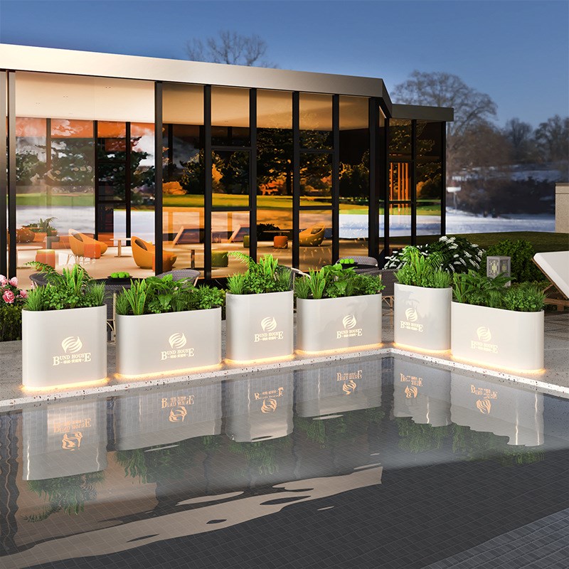 户外花箱种植树箱房地产售楼部铁艺花池花坛外摆花槽组合花盆