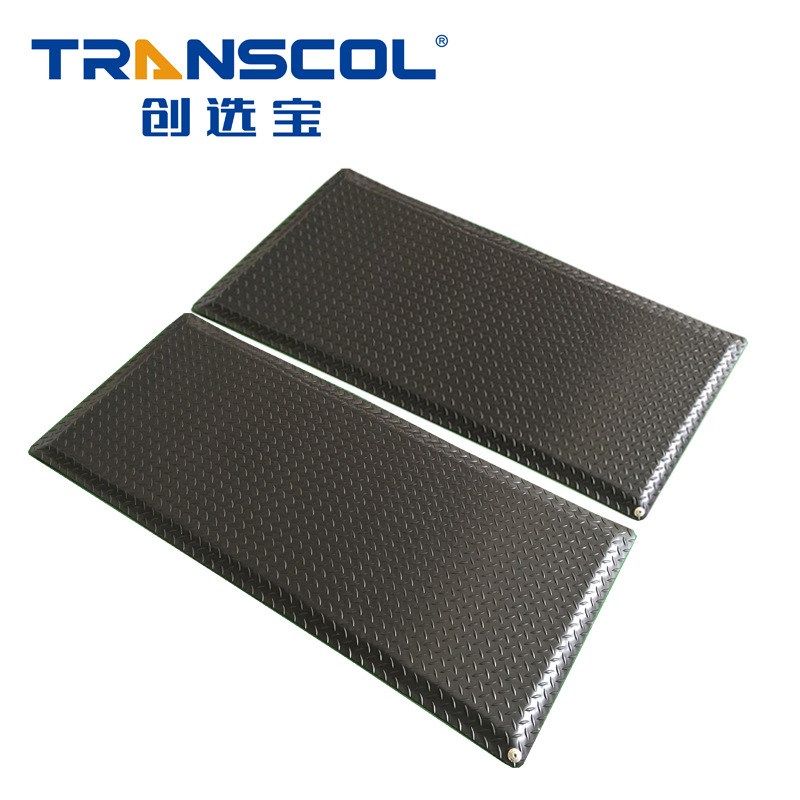 黑色橡胶防静电抗疲劳地垫 钢花纹防滑 车间防静电疲劳垫【升级】