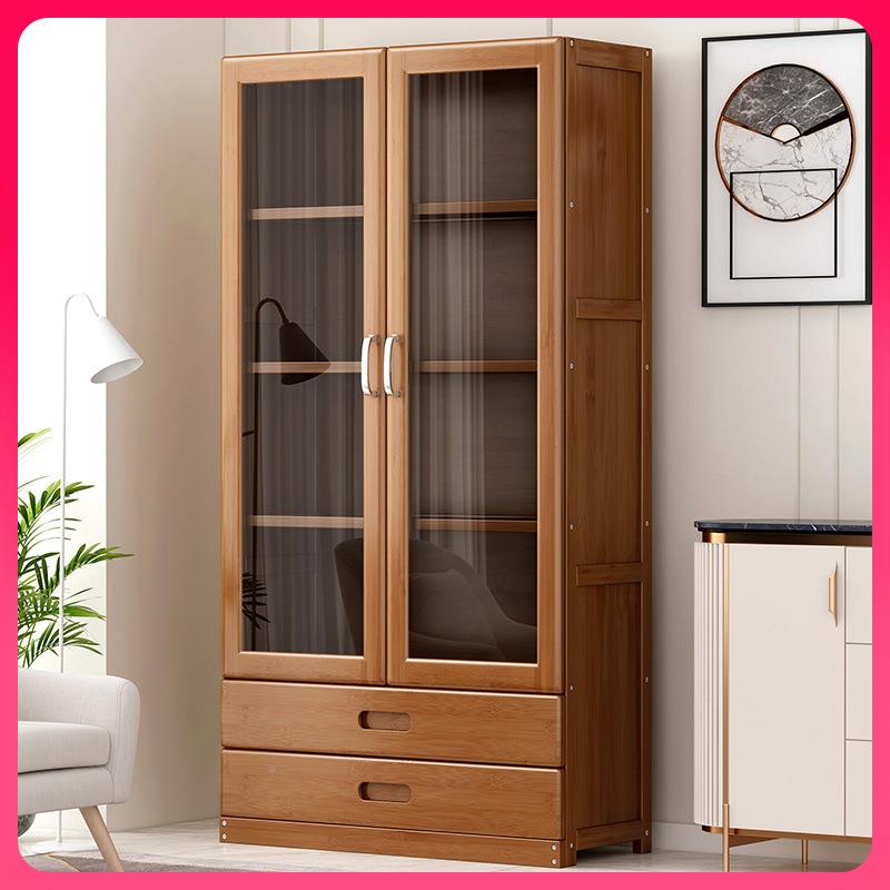 3YN书柜落地架儿G多层带童玻璃门置物架非实木简易卧室TCI客厅收