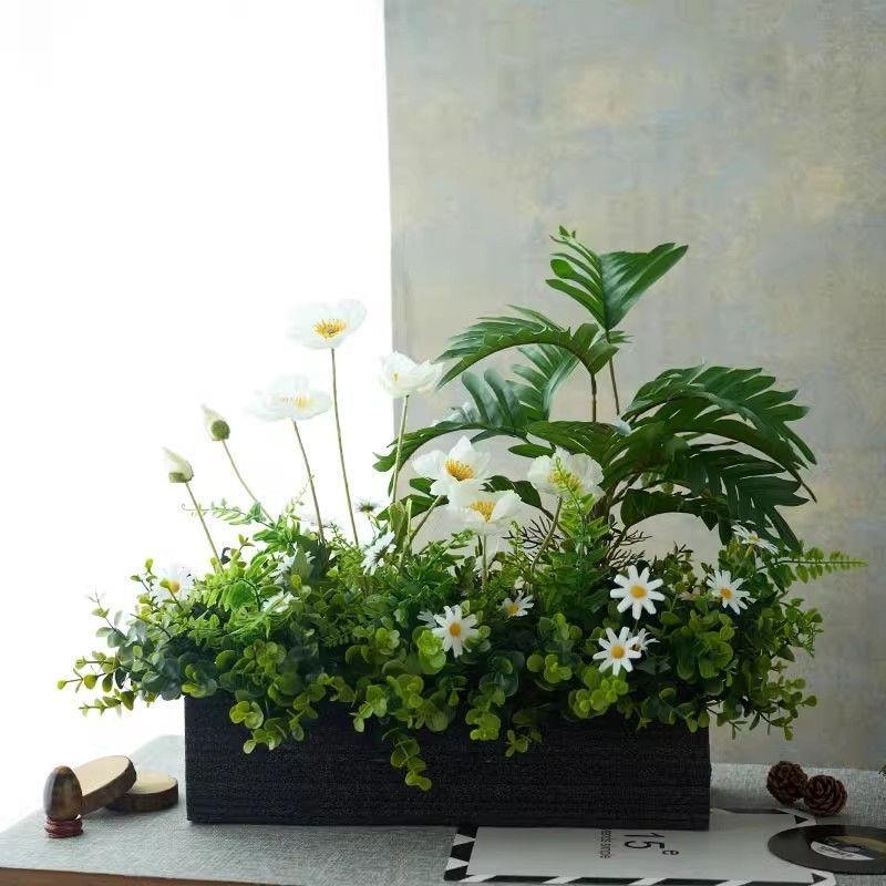 室花内组合YU客厅假电视柜箱绿植仿真花摆饰件装品艺桌面玄关花造
