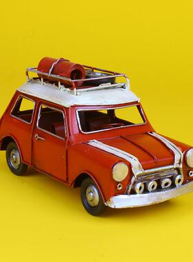 旅意行ini怀旧复QC108古铁艺老爷车模型m摆件创家居酒柜电视柜装