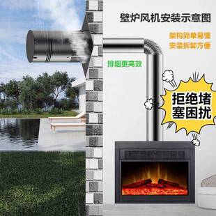 真壁炉颗粒炉暖风炉烟囱排PDJ烟机耐气高火温排烟风机家用烟囱引