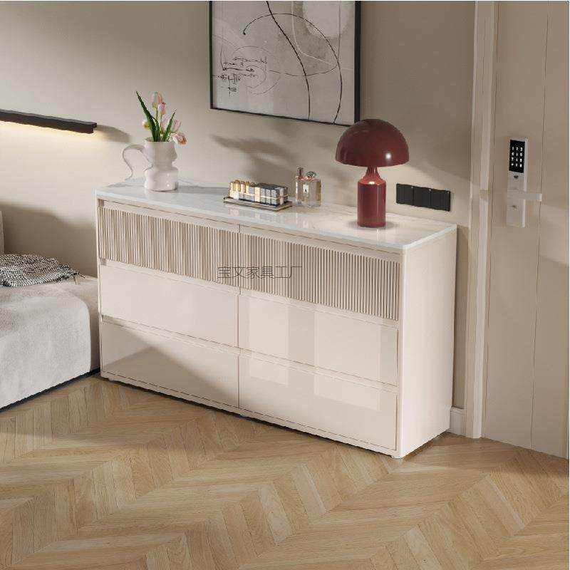 Bw2极简超薄木实卧室斗柜3WJF0靠床尾纳八收斗墙窄电视抽屉置物柜