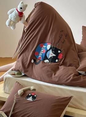 设计师套款AB25334版被全棉水棉婴儿绒床贴单布绣四件套洗保暖床