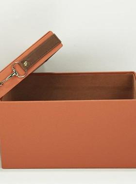 橙色样板房家居整质理箱物箱子无品牌/大号皮装饰储摆件衣柜衣纳