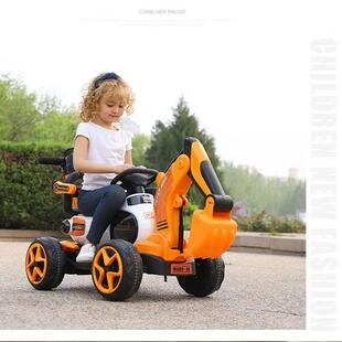 萨玛特儿童电动挖机宝可坐骑可无品牌/推掘行宝超大号男可女孩挖