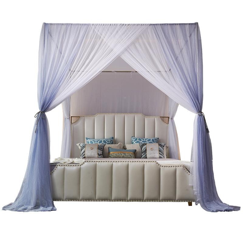 三开门公落地蚊1.5m床双层色主ABM帐风1.8m双用人家支架纹账2米床