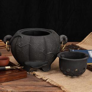 铸铁火炭炉煮炉老式碳炉日式铁炉炭炉生子家用炭炉围炉茶煮茶户外