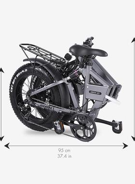 圣米洛X21电动折自行车宽胎4MX-218V50M0w/1000w大叠功助力自率行