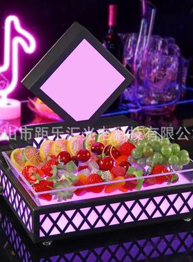 吧LED发光果盘架创充电款小吃碟KTV专用水果盘小拼吃盘88289酒意