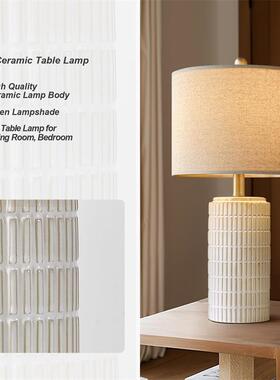 美式台复书房客厅卧古室灯床头灯氛围热销布51823艺陶瓷台灯