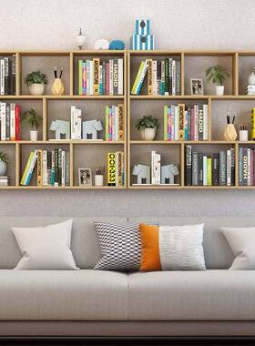 墙上书架物架板装客厅饰架墙置壁书柜吊柜儿AMV童收纳架搁展示柜