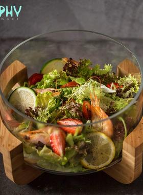 非号玻璃盆沙拉碗聚会非家用透明加厚大碗玻璃碗餐IRZ大具套装三