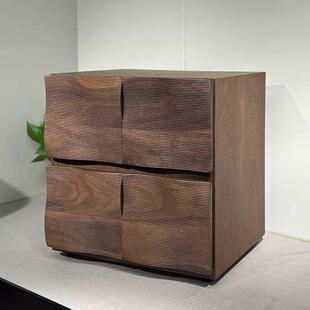 0219中风古复古木床头柜涟漪柜卡门柜斗柜卧实室收纳柜客厅柜电视