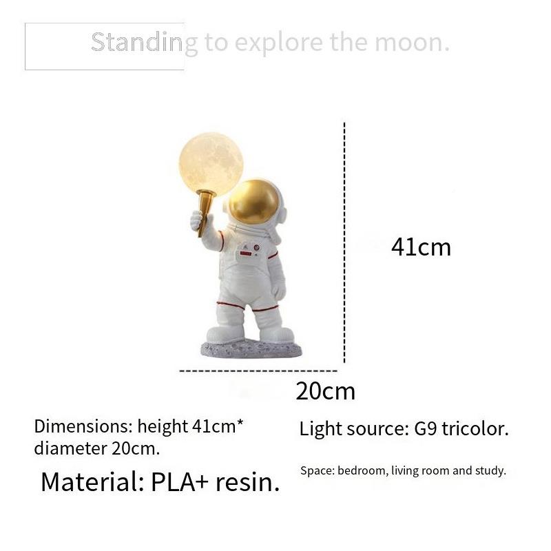 居件装饰氛围台灯太小空人树脂夜OPG灯创意客摆厅家装饰品