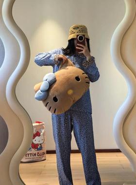 新款居可家猫爱kt咪二合一法兰绒暖香抱毯枕毯午ABZ睡毯车载靠枕