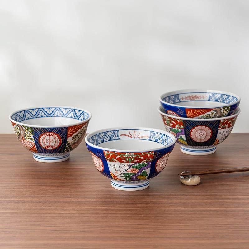 美浓烧日HUF式岁寒三友6.0寸折吃腰饭碗进口家用碗米英饭碗喝汤餐