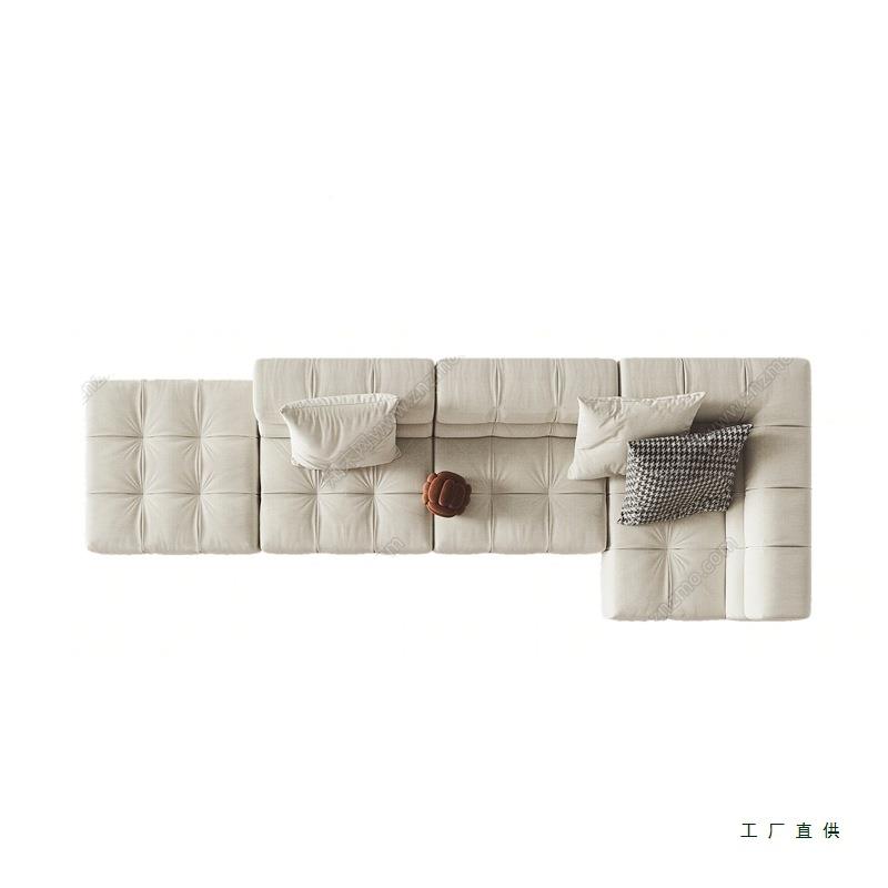 意极简无品牌/布艺发组合现代简客厅大平层沙转角式卡约座别墅设