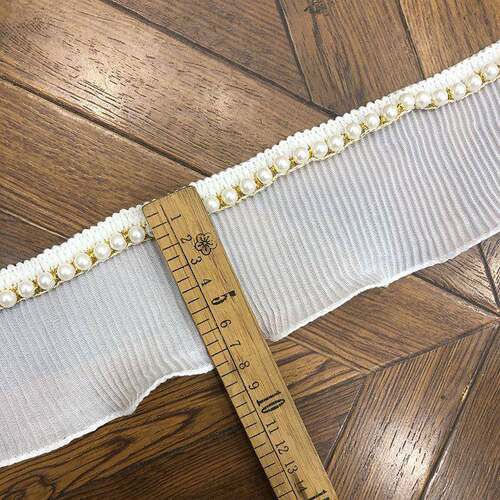 窗帘帘头侧装饰白蕾丝钉色珠边花边沙发垫扶边手点缀辅料AZR服装
