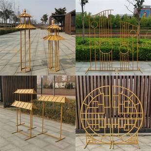 新款庆道具中32423423婚式同六角喜亭凉亭小屋路引心风圆摆件明心