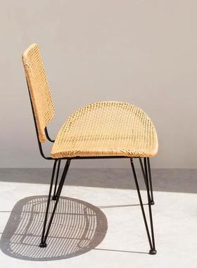 网红闲藤椅户外庭院茶阳台露OBK台组花园单人藤沙发几藤编家休具