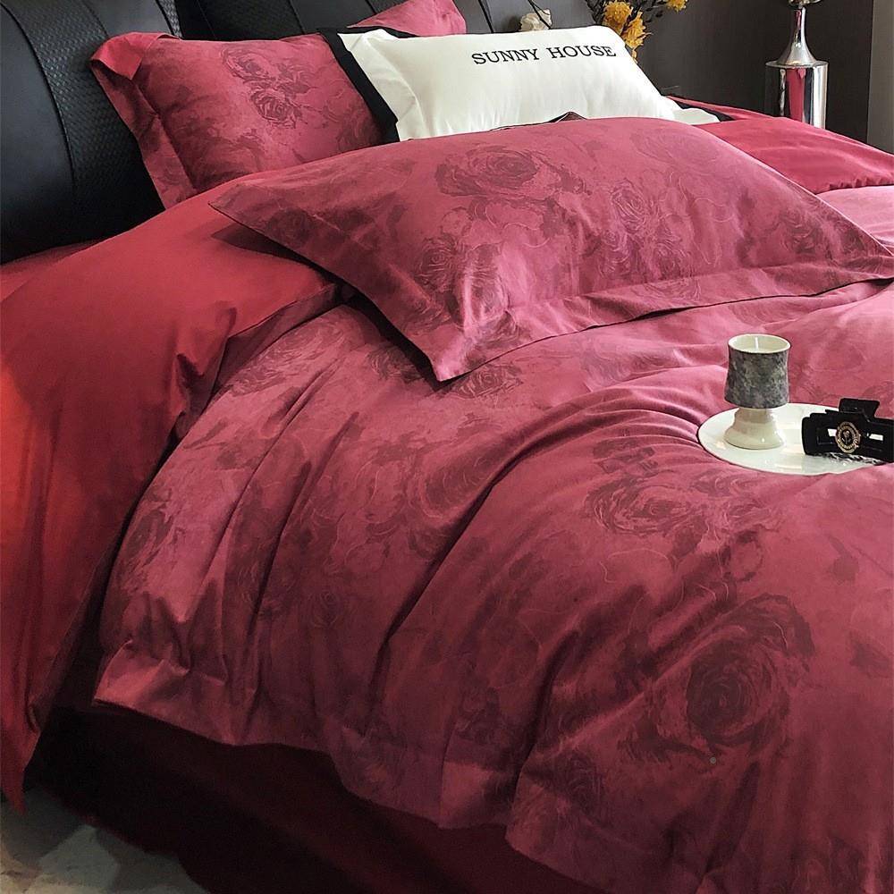 美式全棉长绒棉数码花件套四轻奢复古套床单四季1被印.WHV8m床上