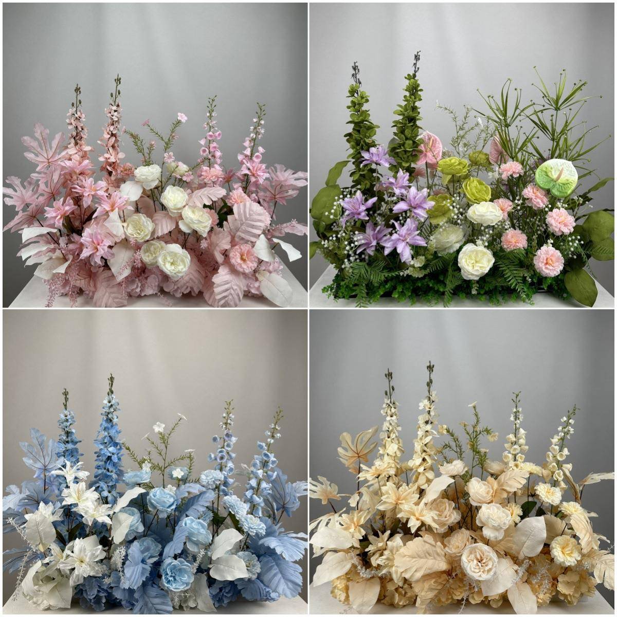 婚庆排YRO装饰品仿真花路引花代兰婚礼舞台千T台布置花艺成地花排