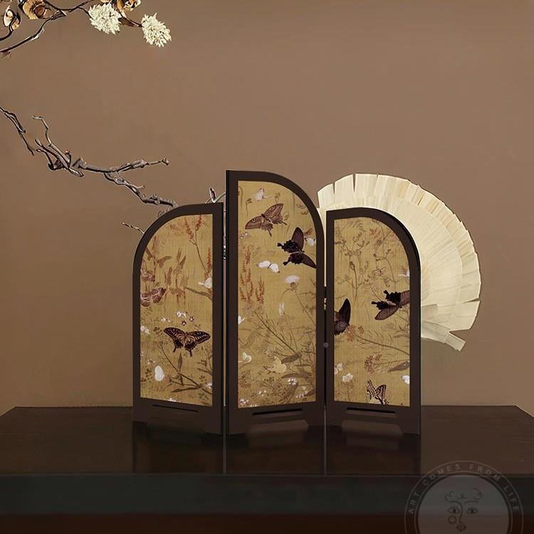 中风墨竹屏风桌面BHW—240摆件房柜间改造饰小物件餐边柜斗装品古